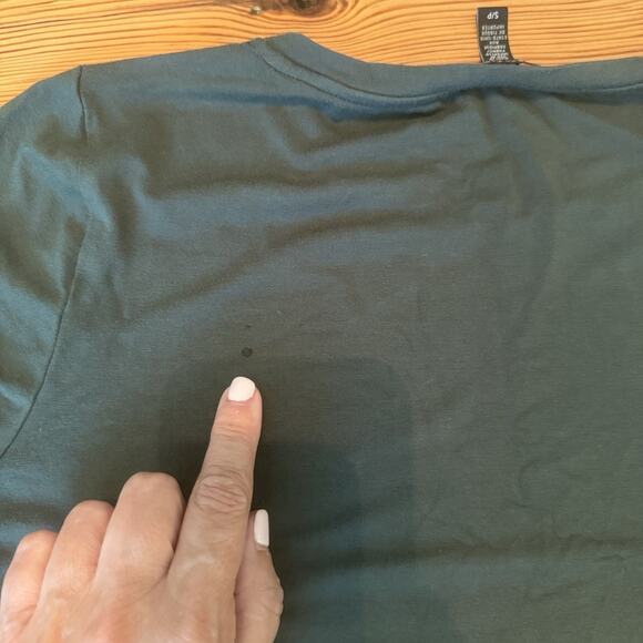 Eileen Fisher Jersey T-Shirt Dress Sz Small Forest Green Midi Stretchy Soft EUC - Picture 7 of 10